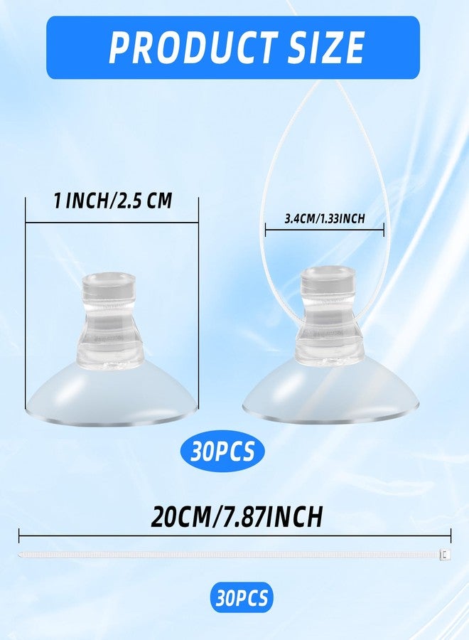 LUSTRIB 30 Pcs Aquarium Suction Cups with 30 Pcs Adjustable Zip Ties Set, Clear Fish Tank Suction Cups Without Hooks, Small Suction Cups for Aquarium Fish Tank Decoration Moss Shrimp Nest Reptile Hammocks - Image 2